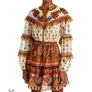 Farm Rio Ainika Floral Ruffled Mini Dress